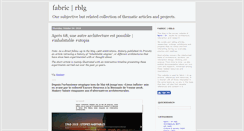 Desktop Screenshot of blog.fabric.ch